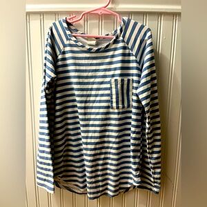 btween blue and white striped long sleeve shirt size 10